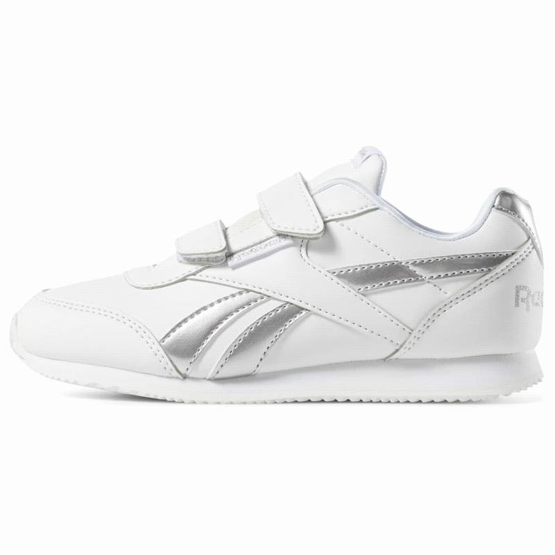 Tenisi Reebok Royal Classic Jog 2 Fete Albi/Argintii Romania UR8200WA
